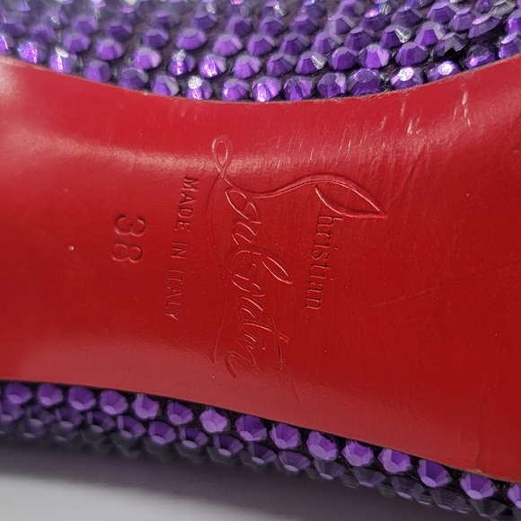 Christian Louboutin Rhinestone Fifi Platform Pumps Size 38 BLACK WEEK $499 - Picture 10 of 12